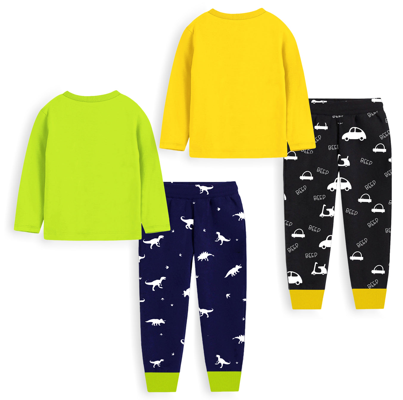 Trampoline Baby Boys & Girls Casual Clothing Set Pack of 2 Green,Yellow