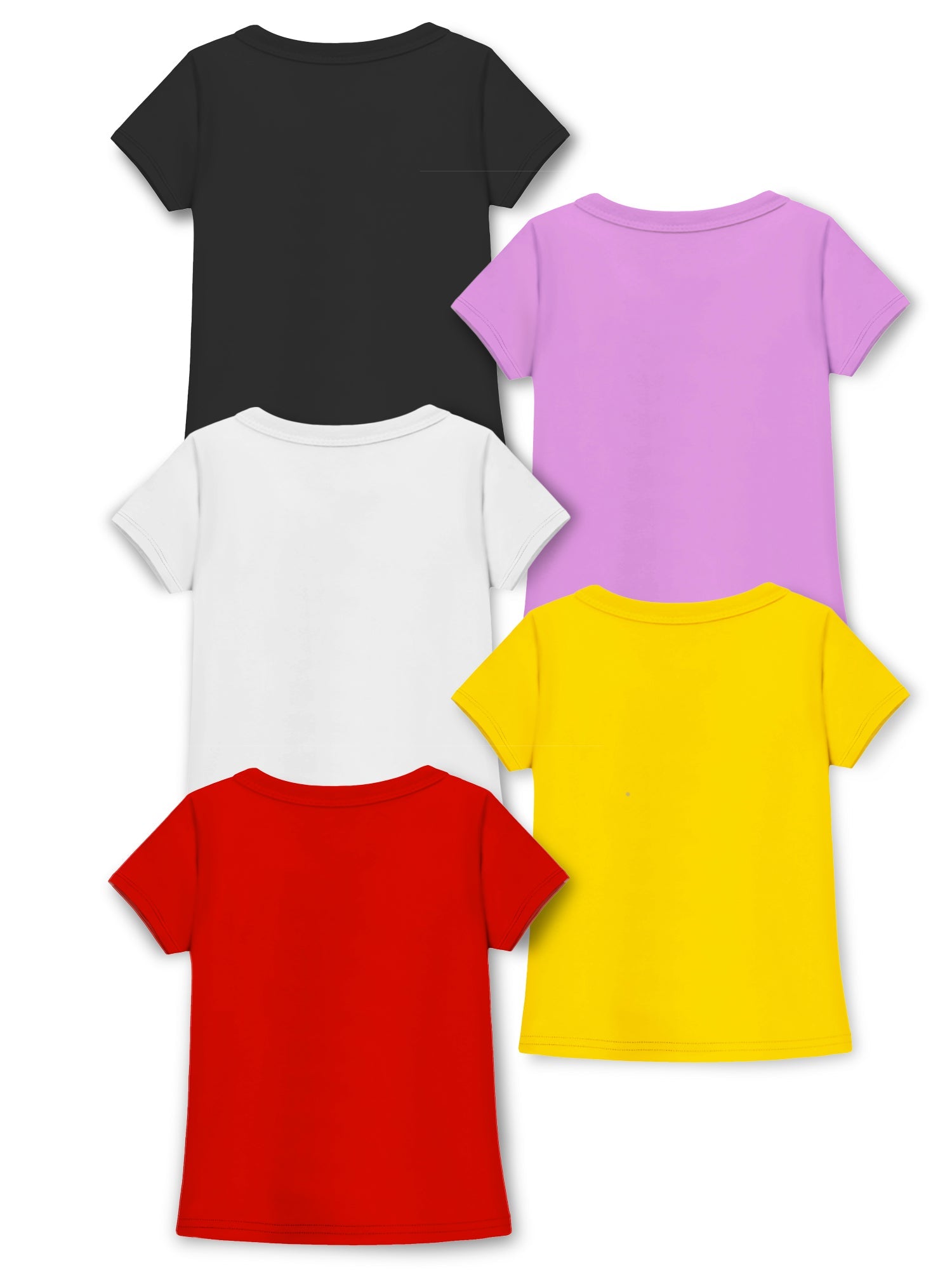 Trampoline Girls Pack Of 5 Graphic Printed Round Neck T-shirts