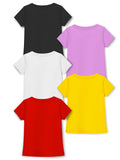 Trampoline Girls Pack Of 5 Graphic Printed Round Neck T-shirts