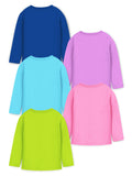 Trampoline Cotton Blend Knit Pack Of 5 Full Sleeves Hearts & Typography Printed Tees - Multi Colour