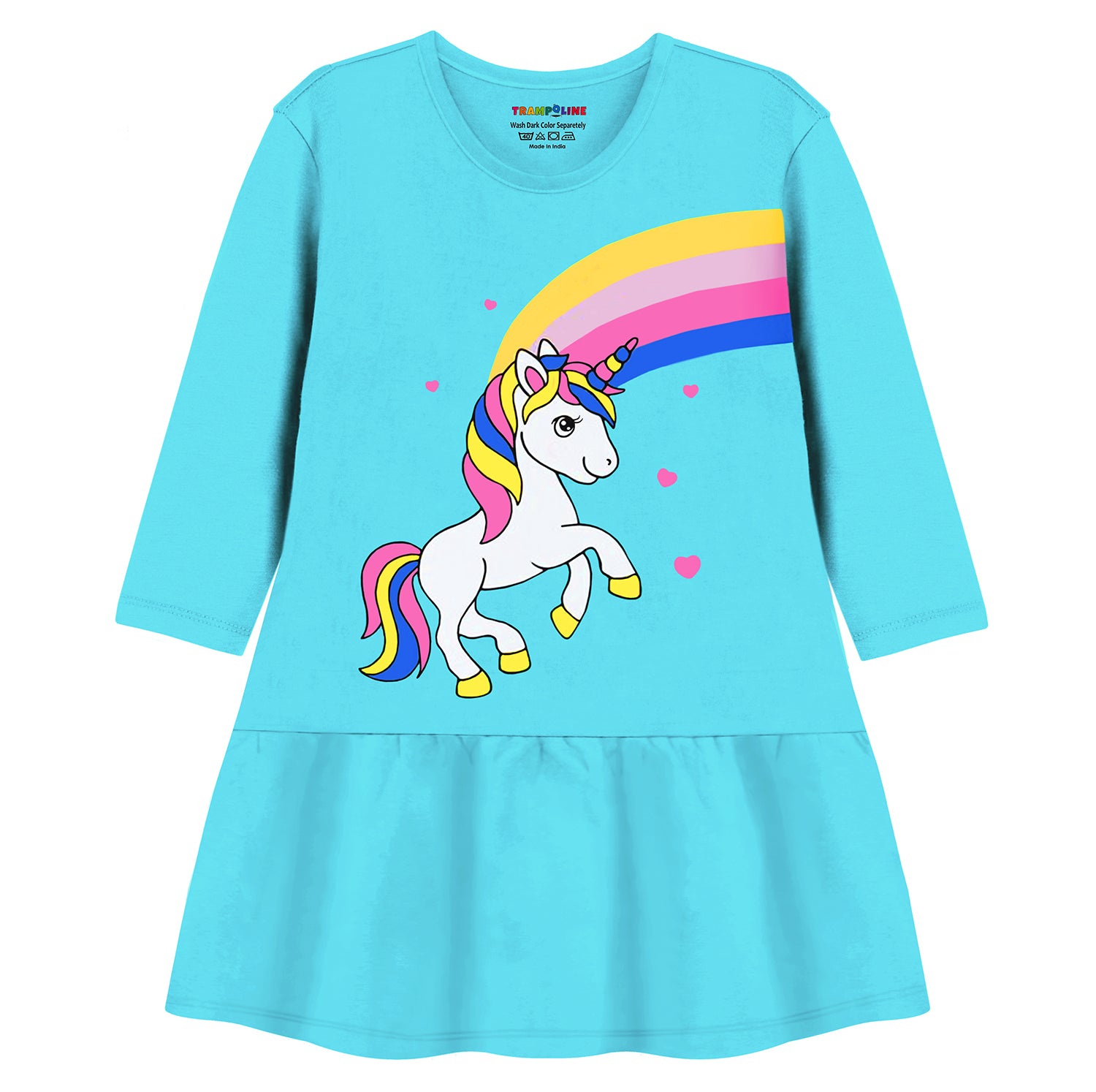 Trampoline Girls Midi Dress Combo | 3/4 Sleeve Cotton Dresses for Kids with Bright Prints | Everyday Comfort Meets Playful Style | Pack of 2