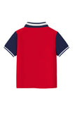 Trampoline Kids Cotton Blend Knit Half Sleeves Solid  Polo T-Shirt - Red and Blue