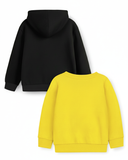 Trampoline Fleece Knit Full Sleeves The Wonder Girl Printed Winter Sweatshirt Pack Of 2 - Black Yellow