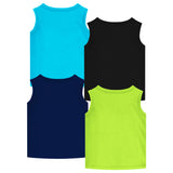 Trampoline Boys Sleeveless Regular Fit T-Shirt (Pack of 4)