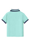 Trampoline Kids Cotton Blend Knit Half Sleeves Solid  Polo T-Shirt - Blue