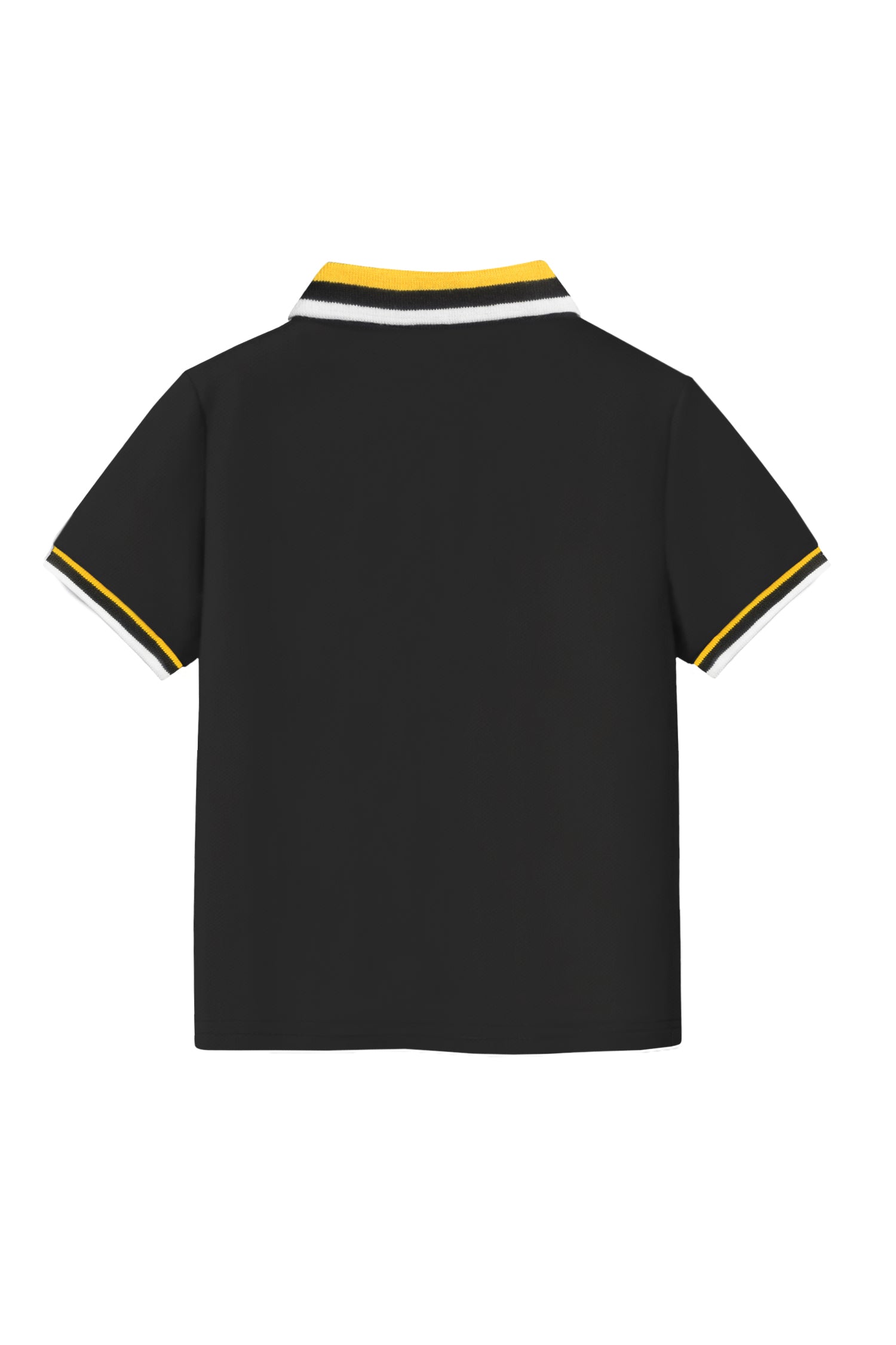 Trampoline Kids Cotton Blend Knit Half Sleeves Solid  Polo T-Shirt Pack of 2 - Black, Yellow