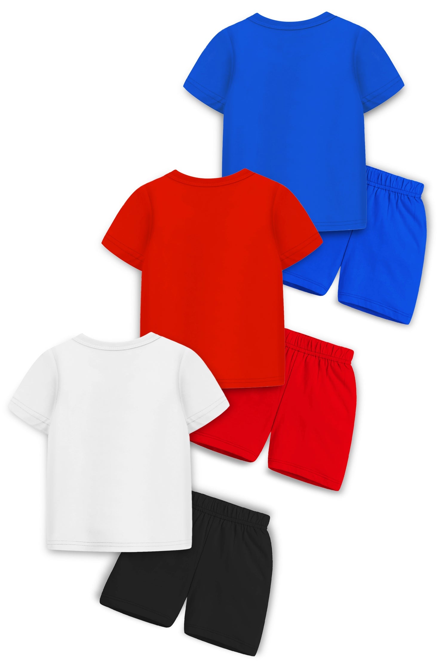 Trampoline Cotton Blend Pack Of 3 Half Sleeves Little Digger & Lion Printed T-Shirt & Shorts Set - Multi Colour