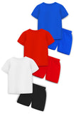 Trampoline Cotton Blend Pack Of 3 Half Sleeves Little Digger & Lion Printed T-Shirt & Shorts Set - Multi Colour