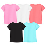 Trampoline Girls Half Sleeves Regular Fit T-Shirt (Pack of 5)