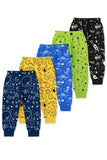 Trampoline Cotton Blend Knit Pack Of 5 All Over Printed Pajamas - Multi Colour