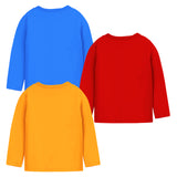 Trampoline Boys Full Sleeves Regular Fit T-Shirt Pack of 3 Blue Red Orange