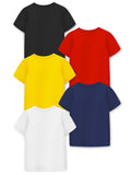 Trampoline Boys Pack Of 5 Typography Printed Round Neck T-shirts
