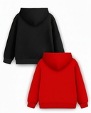 Trampoline Fleece Knit Full Sleeves Brooklyn Printed Winter Sweatshirt Pack of 2 - Black Red