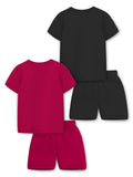 Trampoline Boys & Girls Graphic Printed T-shirt With Shorts (Pack of 2)