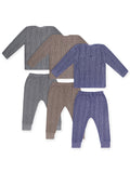 Trampoline Boys & Girls Striped Top-Pyjama Thermal Set (Pack of 3)