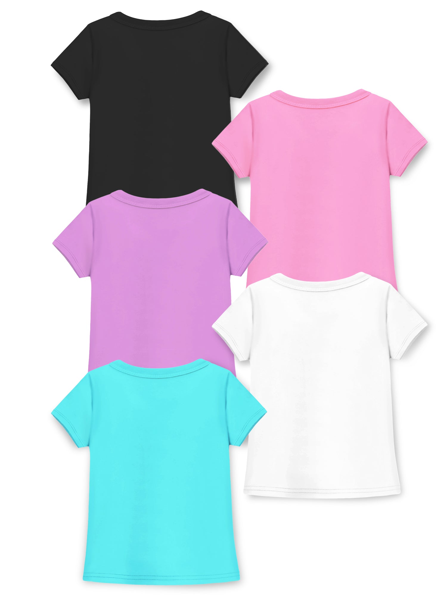 Trampoline Girls Half Sleeves Regular Fit T-Shirt (Pack of 5)