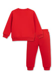 Tranpoline Kids Red Santa Claus Print Fleece Sweatshirt & Pajama Clothing Set