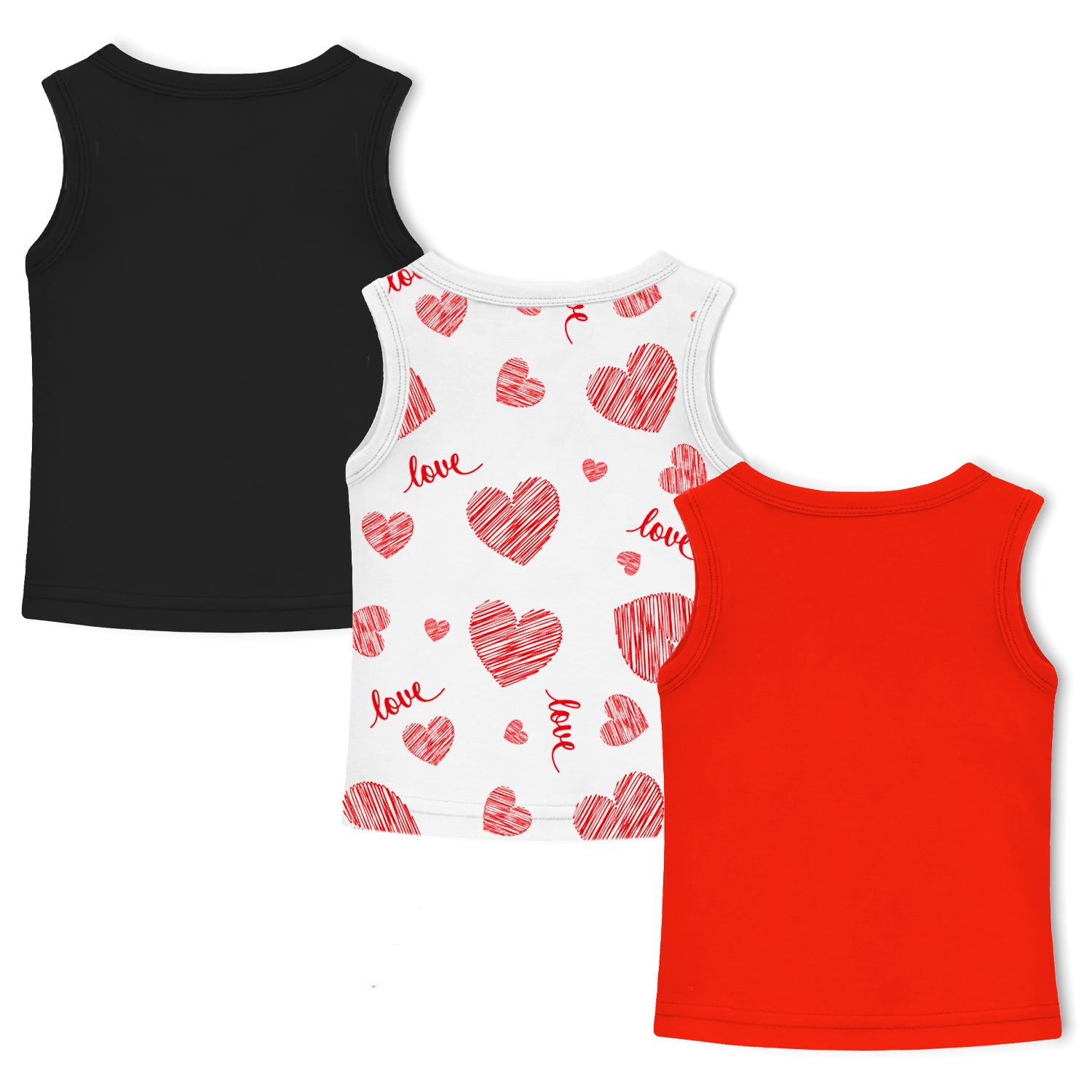 Trampoline Girls Printed Sleeveless T Shirt pack of 3