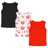Trampoline Girls Printed Sleeveless T Shirt pack of 3