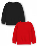 Trampoline Fleece Knit Full Sleeves Santa Claus Printed Winter Sweatshirt Pack of 2 - Black Red