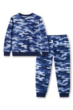 Trampoline Knit Terry Loop Camouflage Printed T-Shirt & Track Pant Set - Multi Colour