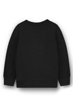 Trampoline Fleece Knit Full Sleeves Space Theme Printed Winter Sweatshirt - Black