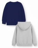 Trampoline Fleece Knit Full Sleeves Astronaut & NYC Printed Winter Sweatshirt Pack of 2 - Blue Grey