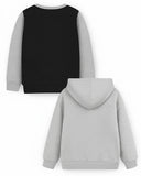 Trampoline Fleece Knit Full Sleeves New York Printed Color Block Winter Sweatshirt Pack Of 2 - Grey