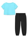 Trampoline Girls Printed Crop Top and Track pant Set Pack of 1