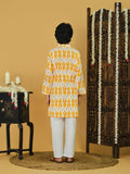 Trampoline Woven Cotton Full Sleeves Geometric Printed Kurta Pajama Set - Multicolor