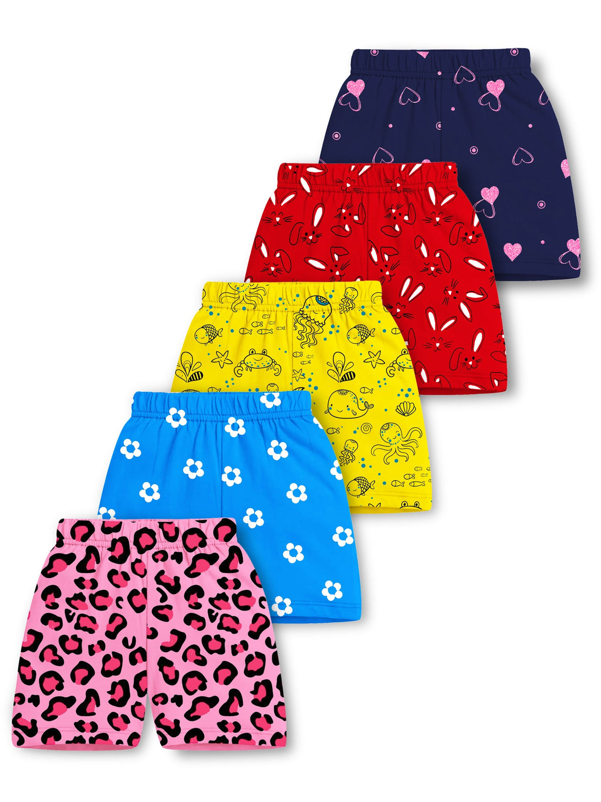 Trampoline Girls All Over Printed Shorts (Pack of 5)