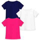 Trampoline Girls Half Sleeves Regular Fit T-Shirt (Pack of 3)