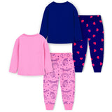 Trampoline Kids Girls Hello & Unicorn T-Shirt & Pajama Set Pack of 2 - Pink & Blue