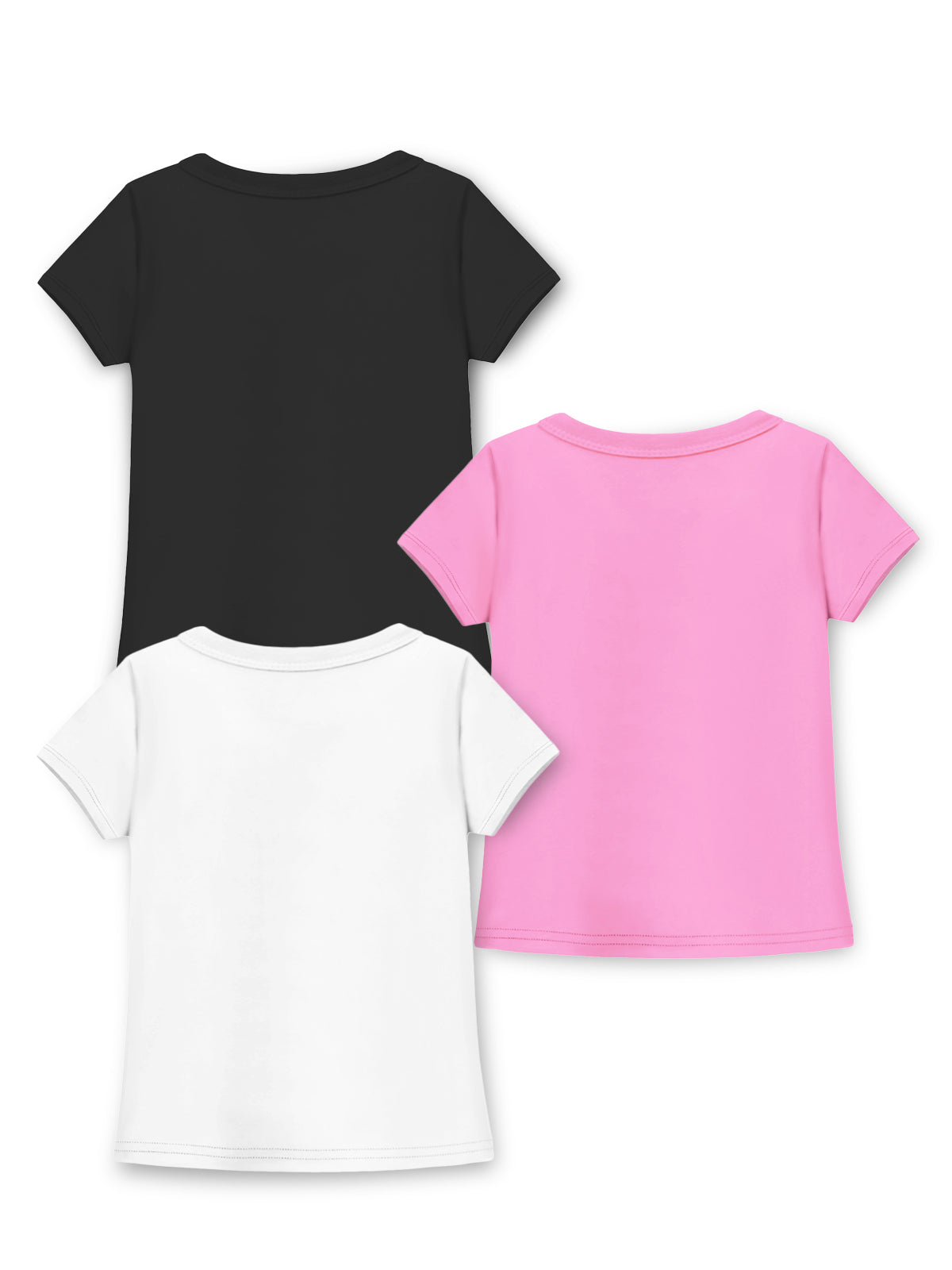 Trampoline Girls Pack Of 3 Graphic Printed Round Neck T-shirts