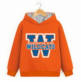Trampoline Fleece Knit Full Sleeves Wildcats Printed Winter Sweatshirt Pack Of 2 - Black Orange