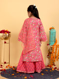 Trampoline Girls Floral Printed Kurta & Sharara Set With Dupatta
