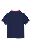 Trampoline Kids Cotton Blend Knit Half Sleeves Solid  Polo T-Shirt - Navy Blue