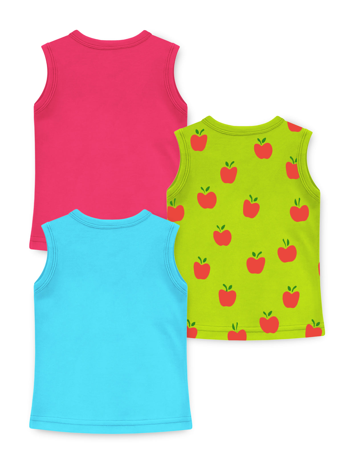 Trampoline Girls Printed Sleeveless T Shirt pack of 3