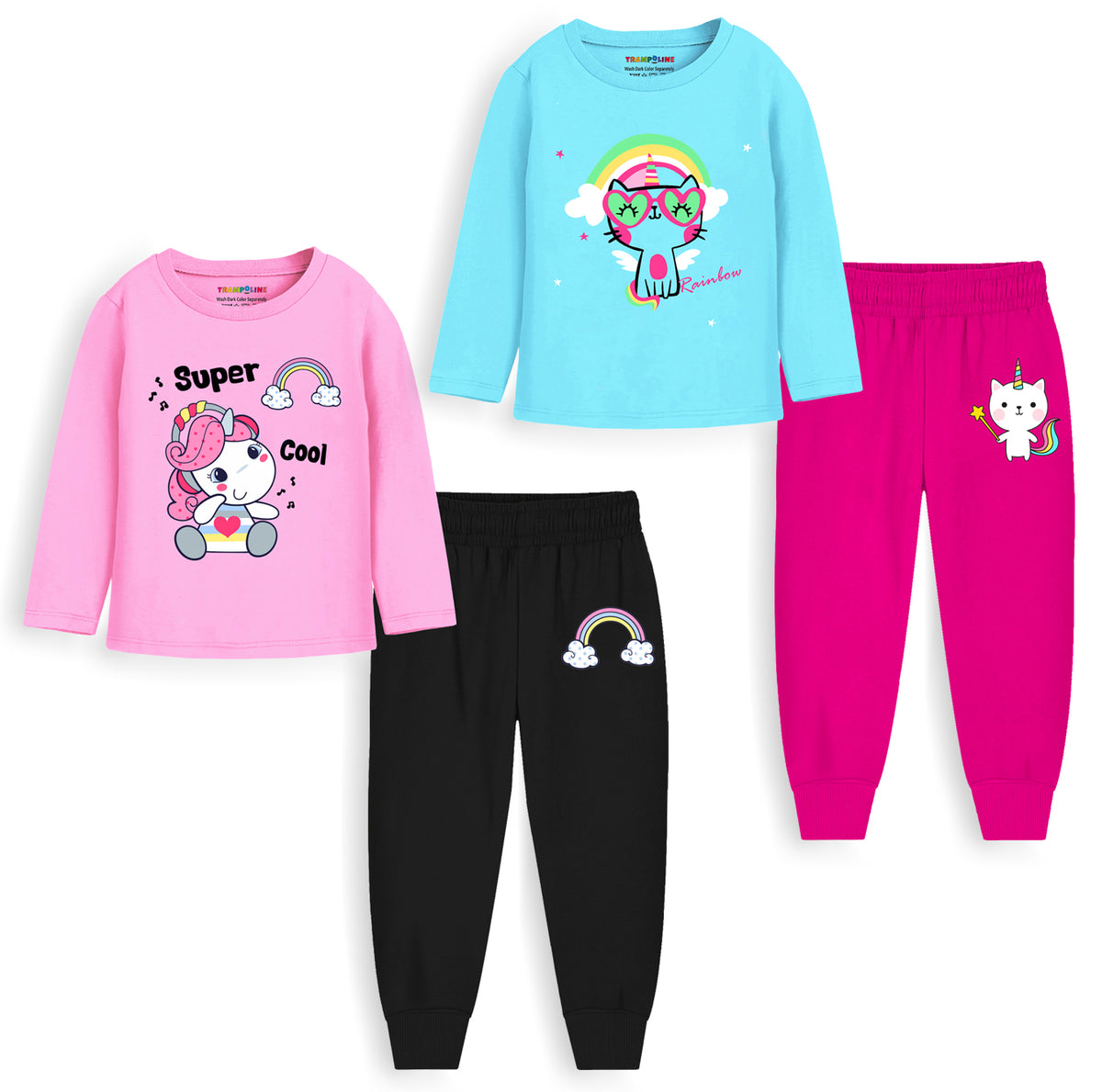 Trampoline Baby Boys & Girls Casual Clothing Set Pack of 2 Pink,Blue