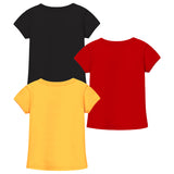 Trampoline Girls Half Sleeves Regular Fit T-Shirt (Pack of 3)