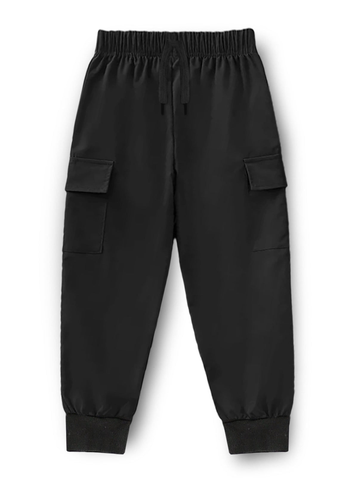 Trampoline Cotton Blend Knit Pack Of 3 Solid Cargo Joggers With Pockets - Blue,Grey & Black