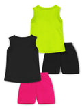 Trampoline Girls Printed Sleeveless T-shirt & Short Set Pack of 2