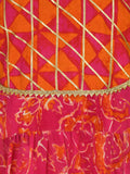 Trampoline Cotton Woven Three Fourth Sleeves Kurta and Sharara Set - Pink