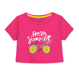 Trampoline Cotton Blend Pack Of 2 Half Sleeves Fresh Summer & Be Kind Printed Crop Top & Shorts Set - Multi Colour