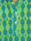 Trampoline Woven Cotton Full Sleeves Geometric Printed Kurta Pajama Set - Yellow
