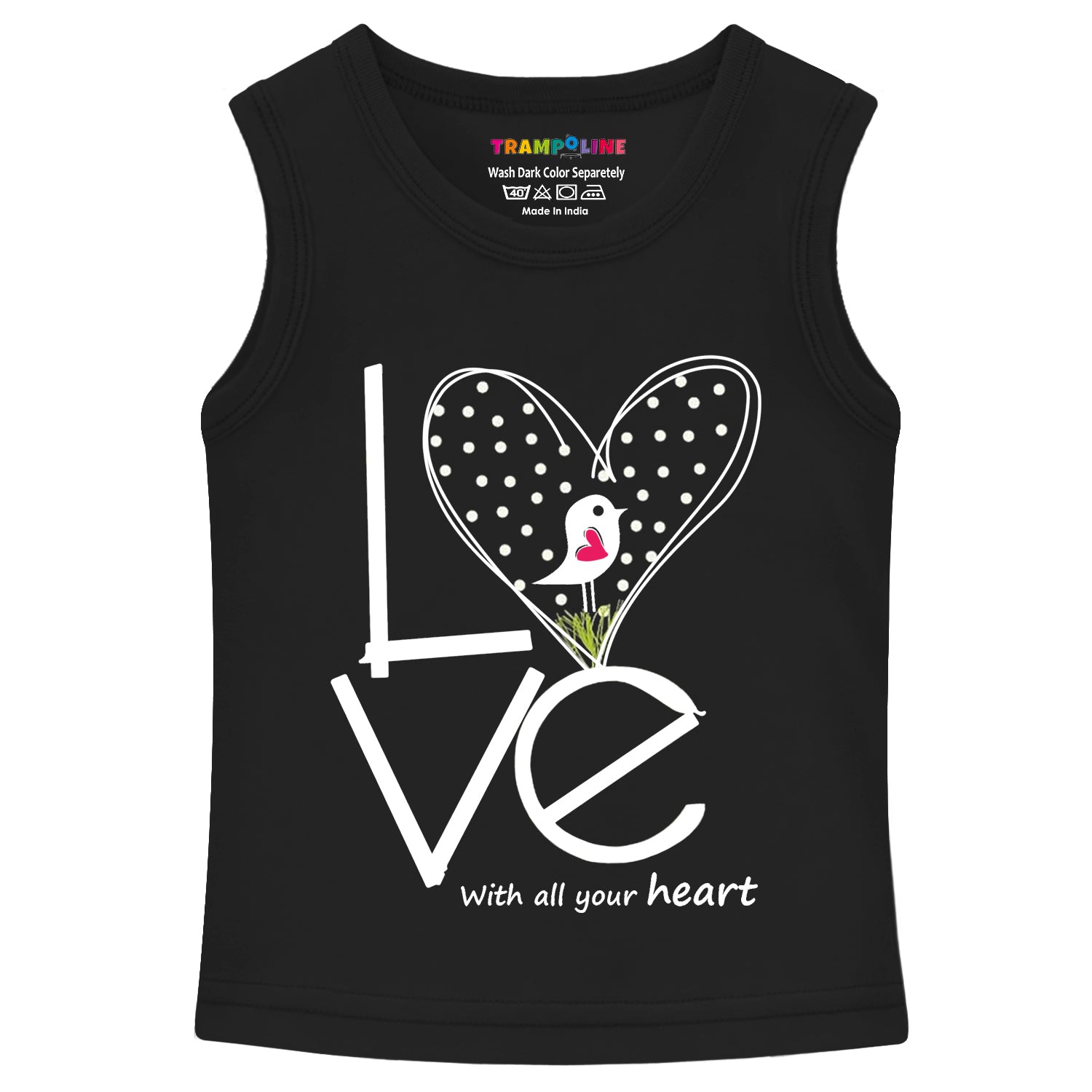 Trampoline Girls Printed Sleeveless T Shirt pack of 3
