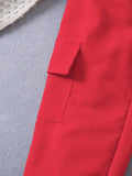 Trampoline Cotton Knit Terry Cargo Joggers With 4 Utility Pockets - Red