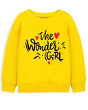 Trampoline Fleece Knit Full Sleeves Awesome & The Wonder Girl Printed Winter Sweatshirt Pack Of 2 - Red Yellow
