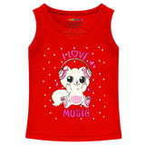 Trampoline Girls Sleeveless Regular Fit T-Shirt (Pack of 4)