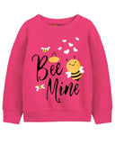 Trampoline Fleece Knit Full Sleeves Doll & Bee Mine Printed Winter Sweatshirt Pack Of 2 - Black Pink